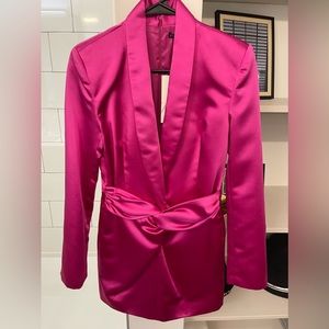 ZARA NWT Satin Effect Blazer Dress XS